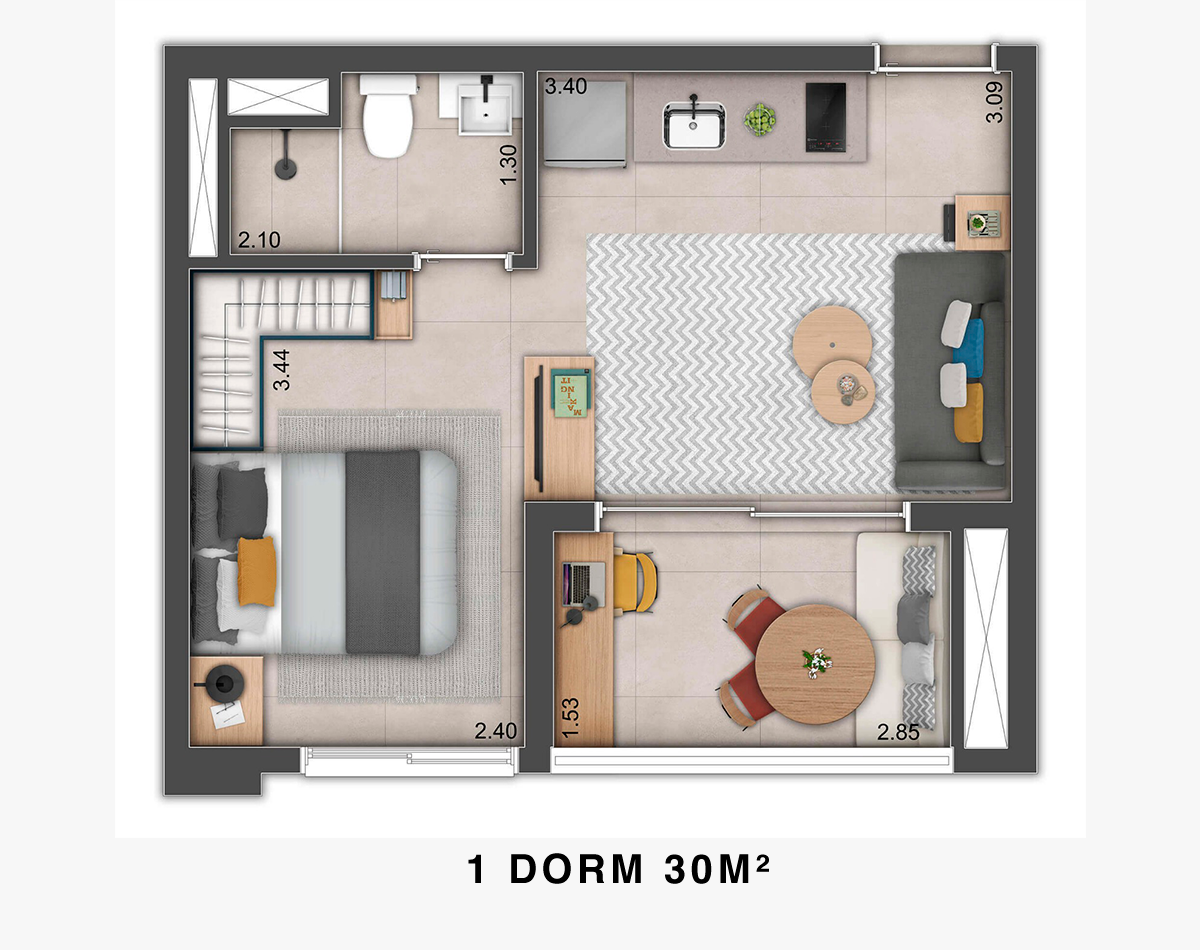 Planta 30 m²